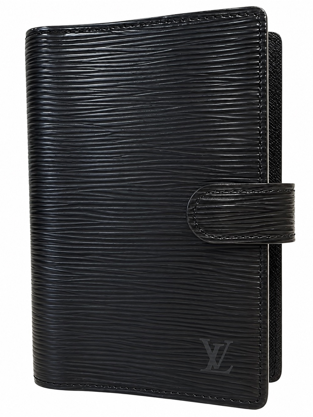 Louis Vuitton Black Epi Agenda PM Ring Planner Cover Noir + LV Original Inserts